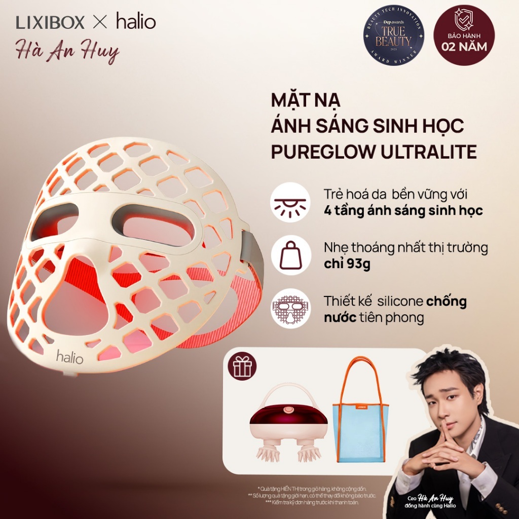 Mặt Nạ Ánh Sáng Halio PureGlow Ultralite Silicone LED Face Mask