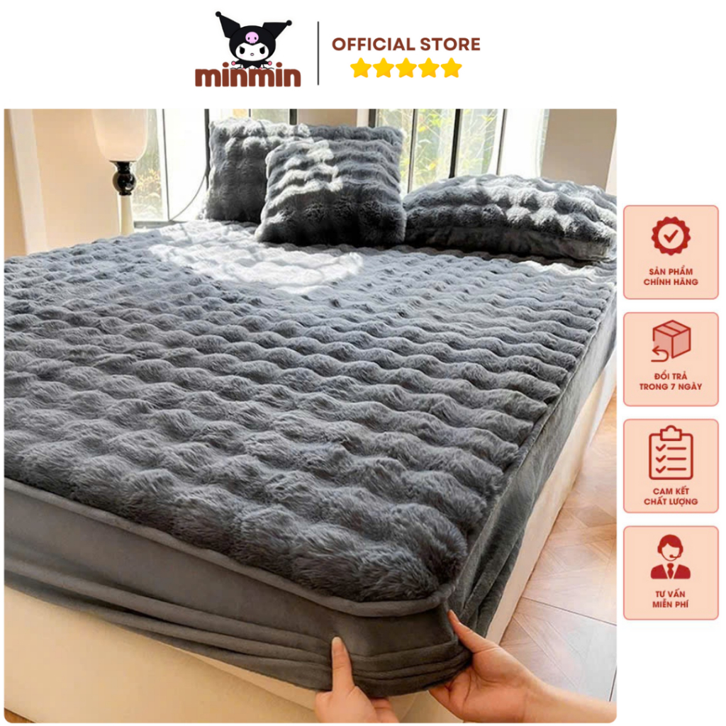Bộ Ga Gối Nỉ Hồ Ly Thiết Kế Sang Trọng Cao Cấp, Chất Liệu Vải Mềm Mại Ấm Áp - Ga Bọc Ôm Đệm Từ 5-25cm