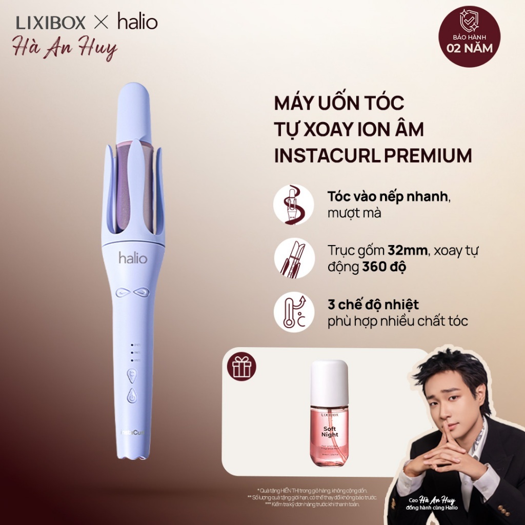Máy Uốn Tóc Tự Động Xoay Halio InstaCurl Premium Automatic Hair Styler - Periwinkle