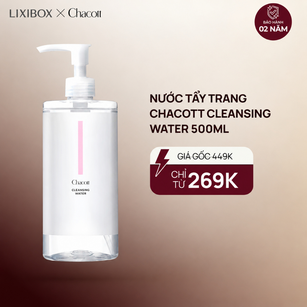 Nước Tẩy Trang Dành Cho Da Nhạy Cảm Chacott Cleansing Water 500ml