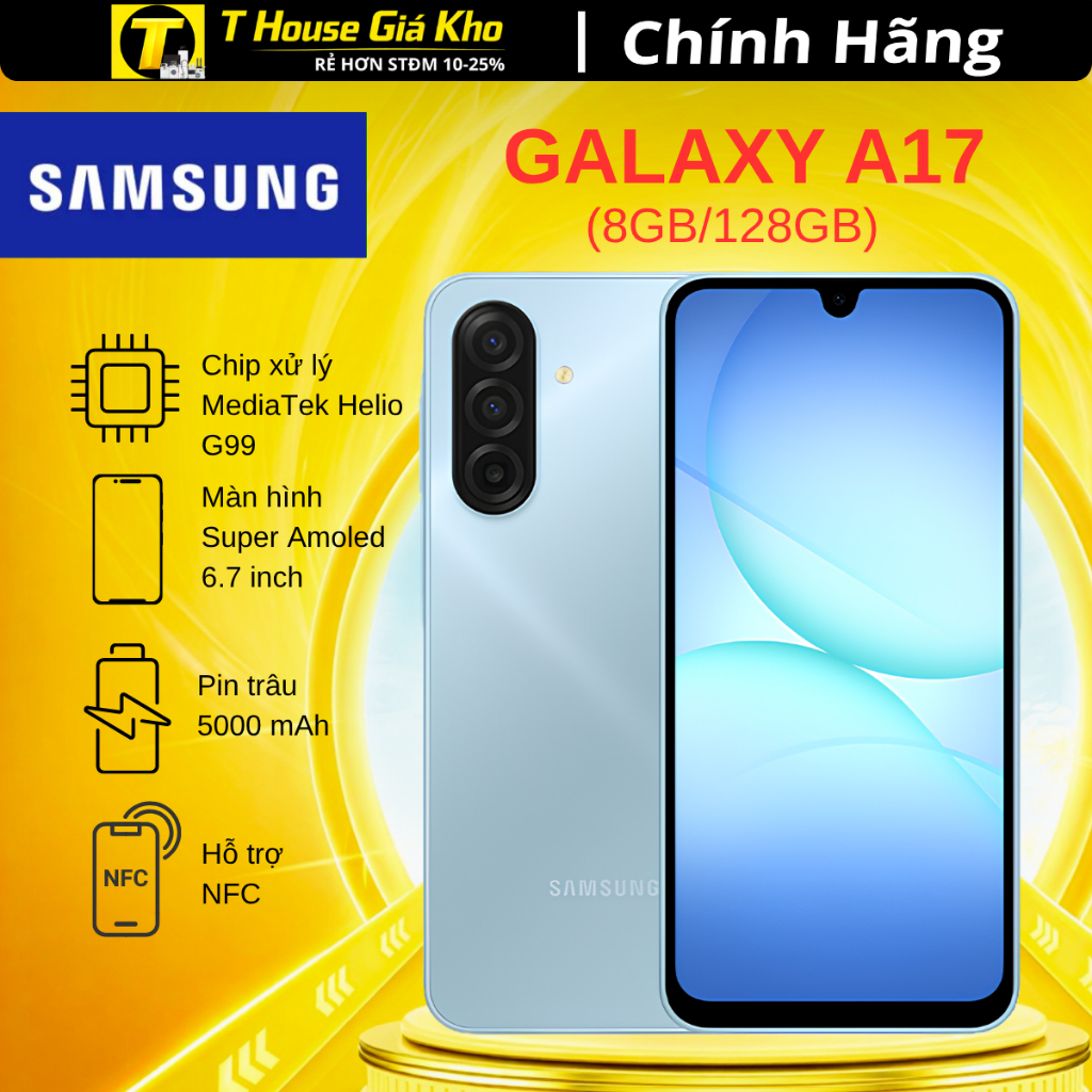 Điện Thoại Samsung Galaxy A17 8GB/128GB - Hàng Chính Hãng Nguyên Seal