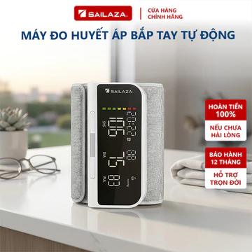 Máy đo huyết áp bắp tay không dây Sailaza AOJ33A, giọng nói tiếng Việt, pin sạc, bảo hành 5 năm