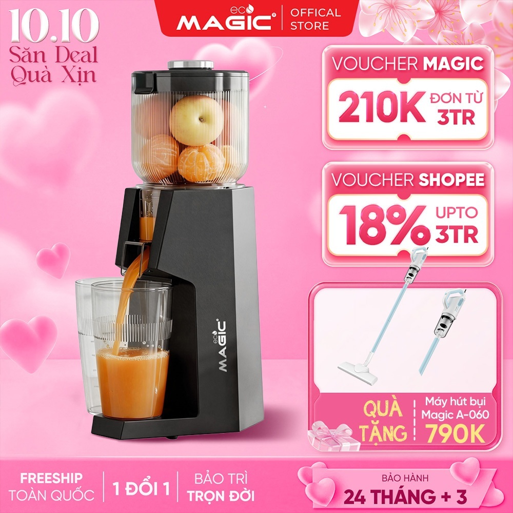 Máy ép chậm miệng rộng MAGIC ECO AC-150, ép nguyên quả, công nghệ ép lạnh, đường kính miệng 132mm, BH 24 tháng