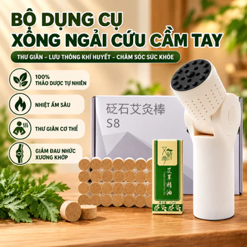 [Tặng tinh dầu + Ngải đoạn] Hộp xông ngải cứu - Dụng cụ xông ngải cứu massage, cạo gió 3in1