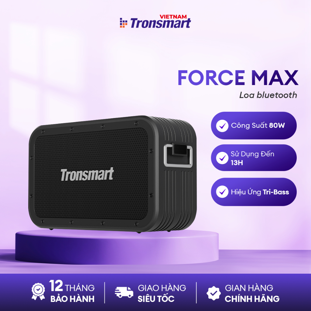 Loa Bluetooth Tronsmart Force Max | Công suất 80W | Công nghệ SoundPulse | Chơi nhạc đến 13H | Bảo Hành 12 tháng