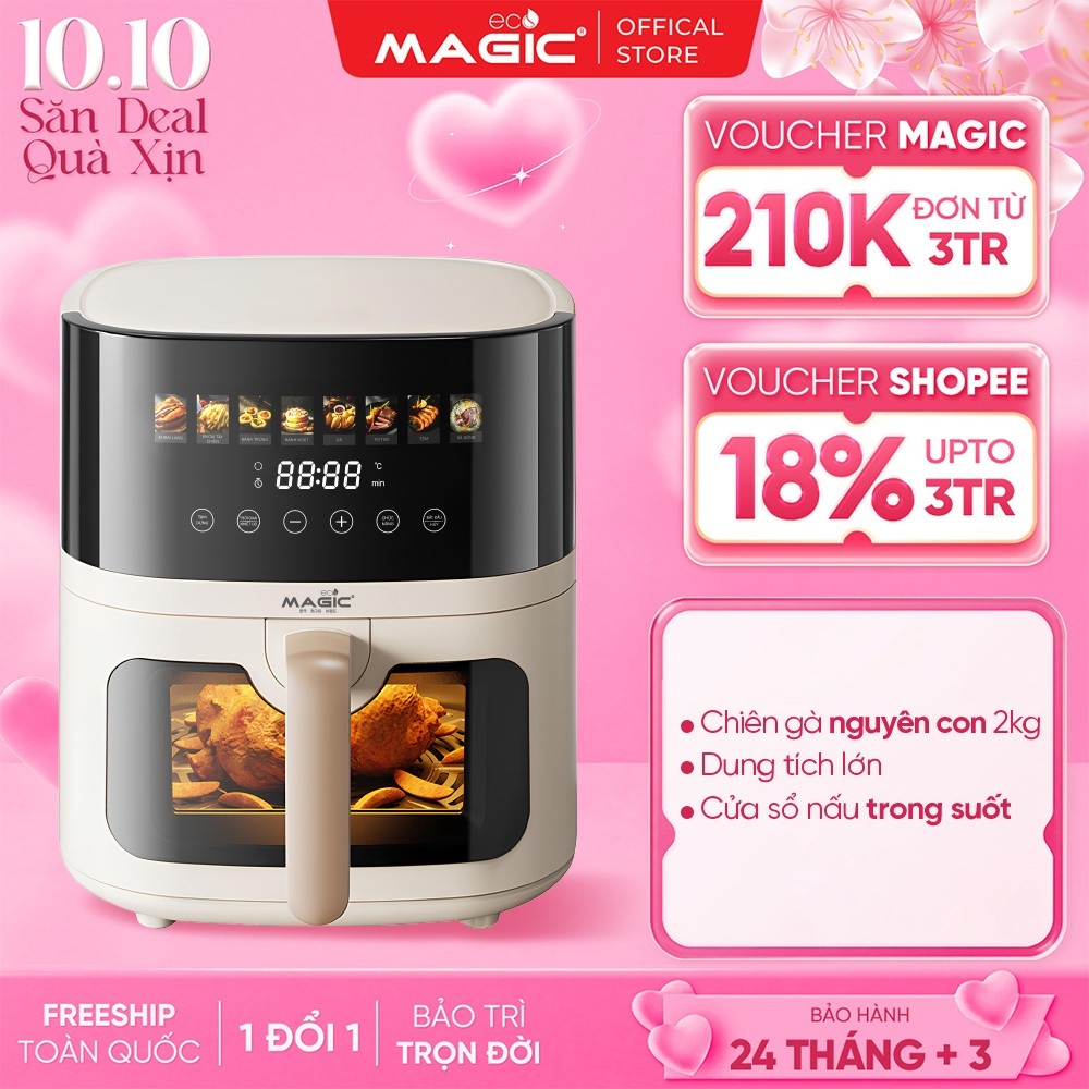 Nồi Chiên Không Dầu Magic Eco AC-125 6L, Công Suất 1700W, Công Nghệ Rapid Air, Bảo Hành 24 Tháng