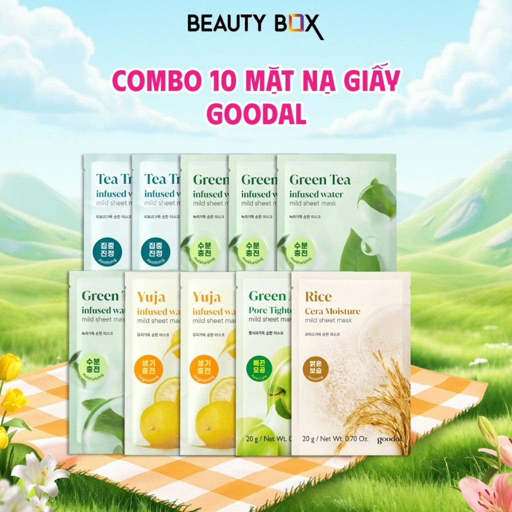 [Săn Sale] [Set 10 miếng/20 miếng/30 miếng] Mặt Nạ Giấy Goodal Infused Water Mild Sheet Mask 20g (nhiều loại)