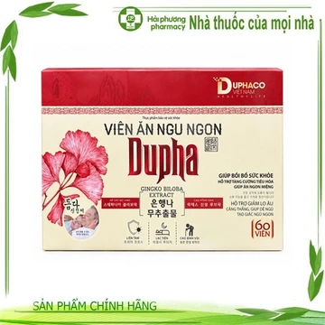 Viên ăn ngủ ngon Dupha - Hỗ trợ giảm lo âu, căng thẳng , giúp dễ ngủ , tạo giấc ngủ ngon và sâu tức thì hộp 60 viên - HP