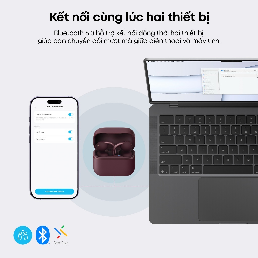 Tai nghe Open-Ear AeroClip 2 | Chống bụi và nước IP57| Đàm thoại rõ nét | Tích hợp phiên dịch| BH 18 tháng | BigBuy360 - bigbuy360.vn