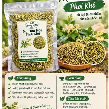 Trà Nụ Hoa Hòe Phơi Nắng Tự Nhiên Hút Chân Không Vụ Mới – Thanh Nhiệt, Giúp Ngủ Sâu, Hỗ Trợ Tiêu Hóa Tốt