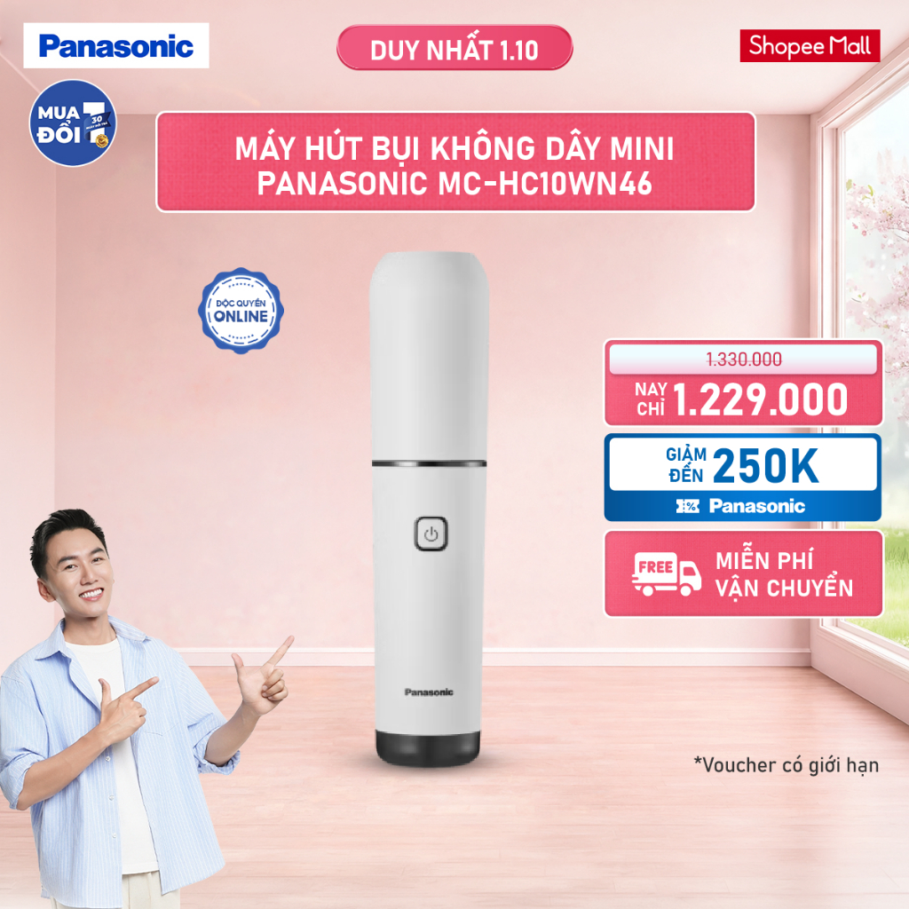 Máy hút bụi không dây mini Panasonic MC-HC10WN46 - Nhỏ gọn mạnh mẽ