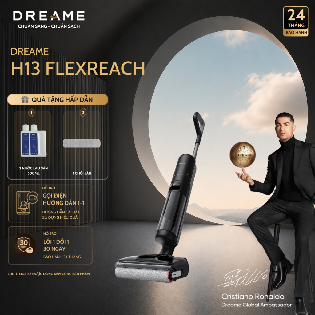 Máy Hút Bụi Lau Sàn Dreame H13 Flexreach | Bản Quốc Tế | Lực Hút 18kPa | Gập Phẳng 180° | Bảo Hành 24 Tháng