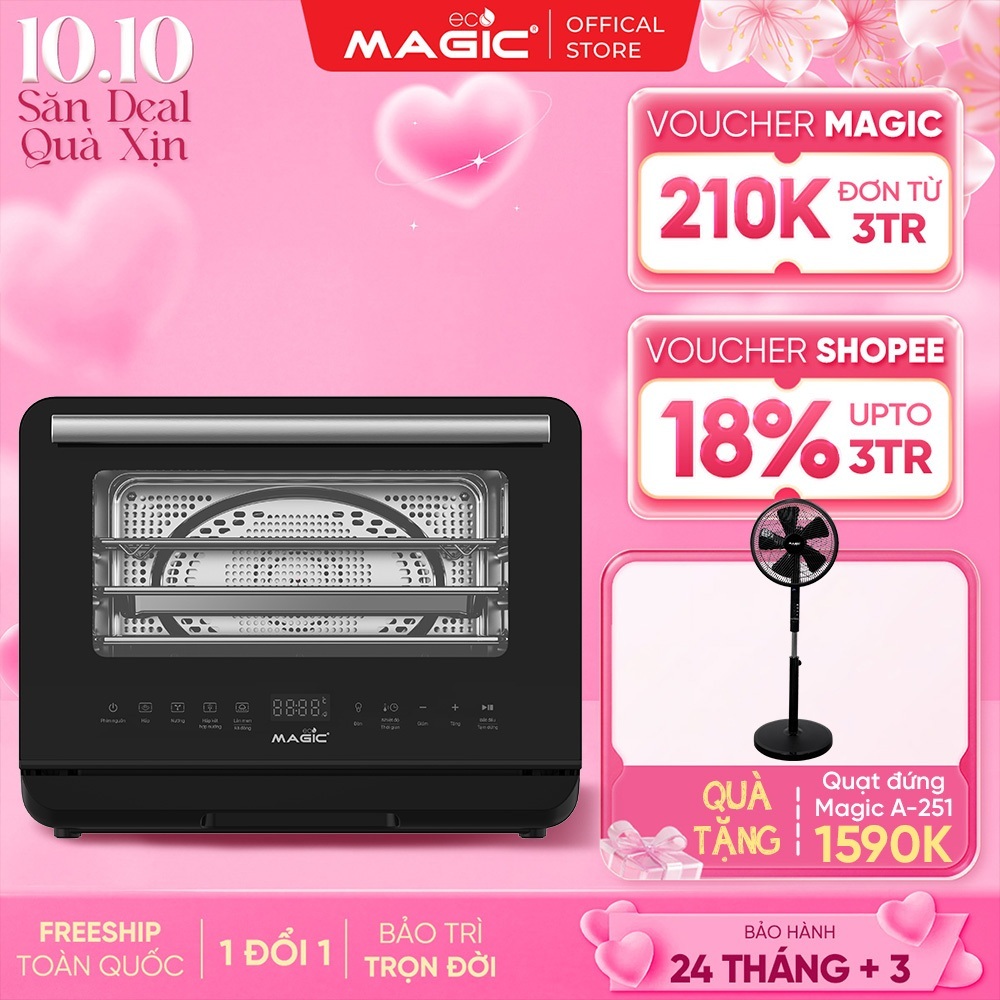 Nồi Chiên Kết Hợp Hấp 2IN1,Dung tích 23L Magic Eco S23 – Công nghệ hấp hiện đại, BH 24 Tháng
