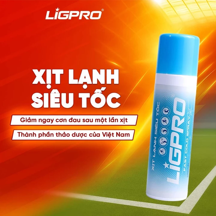 Chai Xịt Lạnh Giảm Đau Siêu Tốc LIGPRO Giảm Đau Nhanh Chấn Thương Trong Sơ Cứu Thể Thao 200ml