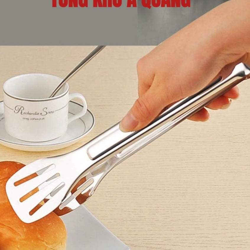 (COMBO 5) Kẹp Inox Gắp Đồ Nướng, Thức Ăn Có Khía - Kẹp Gắp Thực Phẩm, Chiên Đồ Ăn Chất Liệu Inox 304 - Dụng Cụ Nhà Bếp