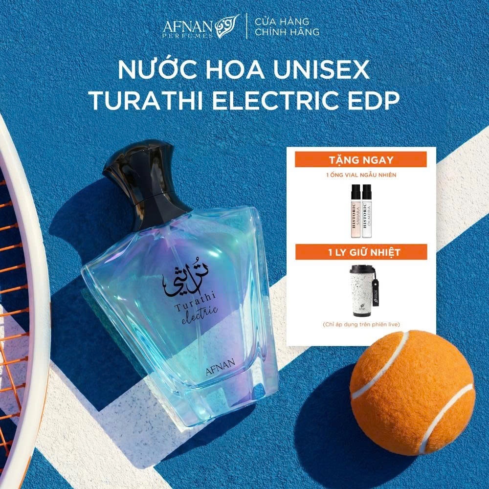 Nước Hoa Unisex Afnan Turathi Electric EDP 90ml - Hương Tươi Mát, Gỗ Tuyết Tùng, Vani Ngọt Nhẹ | BigBuy360 - bigbuy360.vn