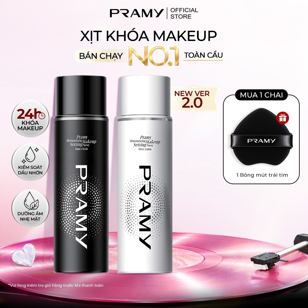 [NEW VER 2.0] PRAMY Xịt Khóa Nền Makeup Tia Sương Mỏng Bền Chắc Lâu Trôi 24H Giúp Khóa Chặt Lớp Trang Điểm 100ml