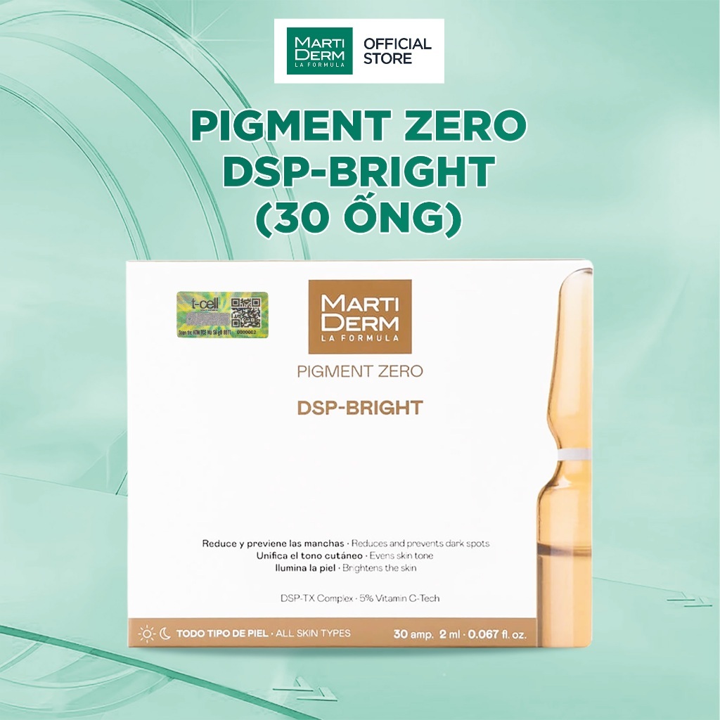 Serum Làm Sáng Da Và Hỗ Trợ Làm Mờ Nám MartiDerm Pigment Zero DSP-Bright (30 ống x 2ml)