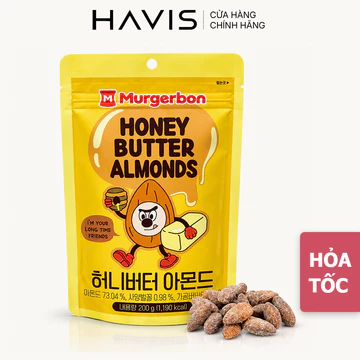 Hạnh Nhân Murgerbon 200g Vị Mật Ong Bơ Hàn Quốc – Hạnh Nhân Rang Vị Bơ Mật Ong Ăn Vặt