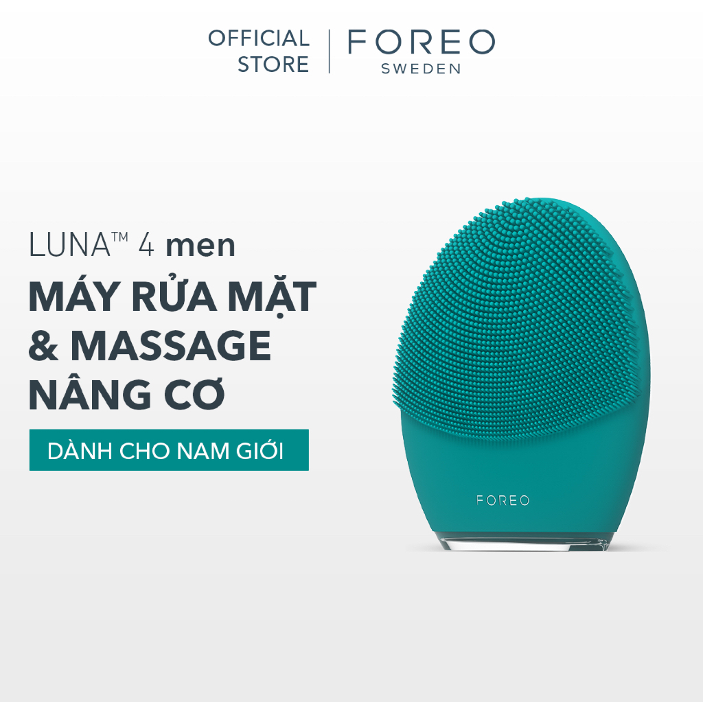 Máy rửa mặt FOREO LUNA 4 MEN cao cấp dành cho nam giới với chế độ mát-xa trẻ hoá da bằng sóng âm T-sonic