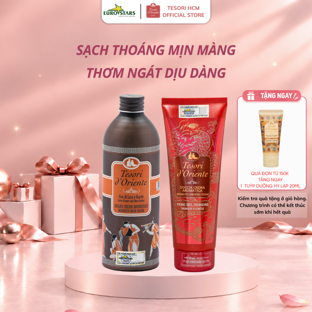 Sữa tắm nước hoa Tesori d’Oriente 250ml / 500ml nhập khẩu chính hãng từ Ý kèm vòi