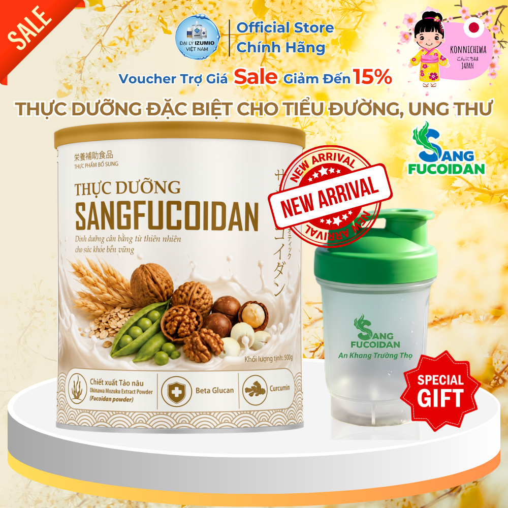 [Kèm VAT+Tặng Bình Lắc] Hộp 500gr Sữa Thực Dưỡng SANG FUCOIDAN Kanehide Nhật Bản Ngũ Cốc Dinh Dưỡng Cho Bệnh K Ăn Chay