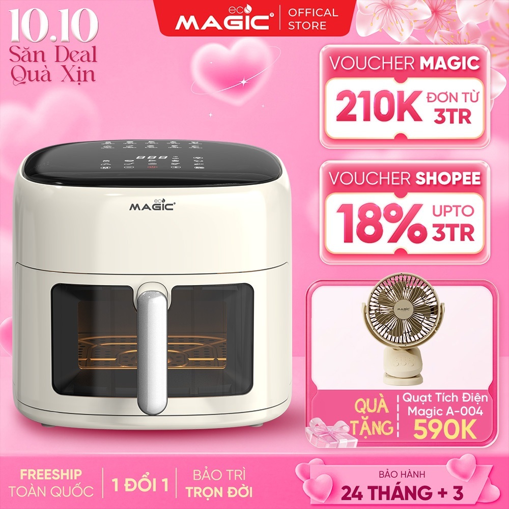 Nồi Chiên Không Dầu Magic Eco AC-164 – Dung tích 8L, Công Suất 1900W, Bảo Hành 24 Tháng
