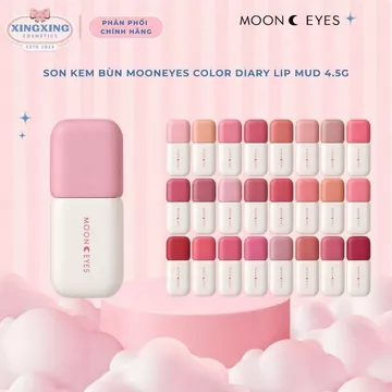 [TẶNG KÈM MÚT] MOONEYES Son Kem Bùn Moon Eyes Lùn Vỏ Vuông Son Mooneyes Chính Hãng 4.5g Son Kem Mooneyes Mềm Mịn Môi