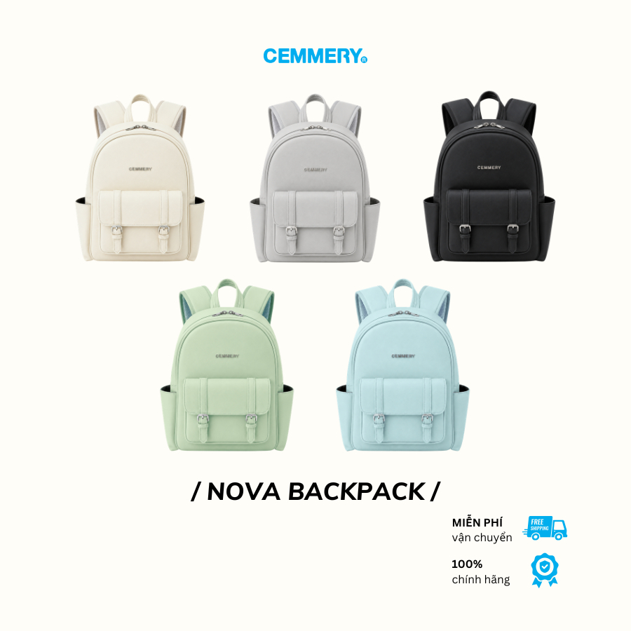 Balo CEMMERY Local Brand Chính Hãng Nova BackPack Unisex Da PVC Đựng Vừa Laptop 15 Inch 5 Màu