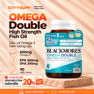 Viên Uống Dầu Cá Omega 3 Blackmores Omega Double High Strength Fish Oil, Bổ Sung Dầu Cá Biển Cô Đặc | CitySupp