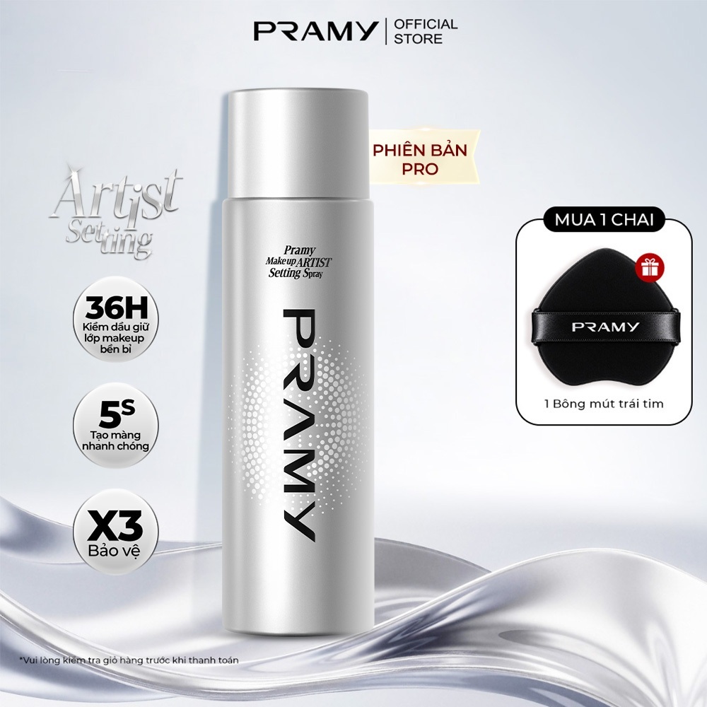 [PRO+] PRAMY Xịt Khóa Nền Makeup Pro Tia Sương Mỏng Bền Chắc Lâu Trôi 36H Giúp Khóa Chặt Lớp Trang Điểm 100ml