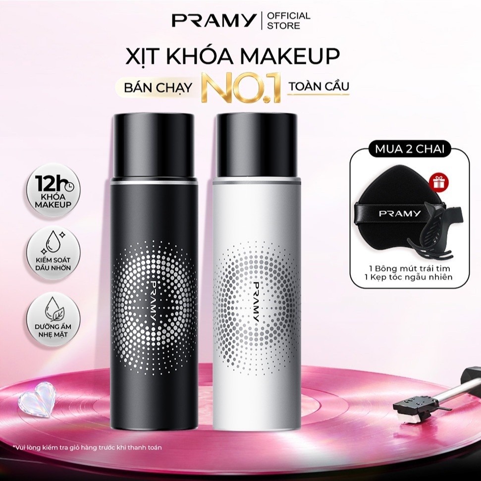 [CHÍNH HÃNG] COMBO Xịt Cố Định Makeup PRAMY Giữ Nền Lâu Trôi Dưỡng Ẩm Kiềm Dầu Phù Hợp Mọi Loại Da 100ml*2
