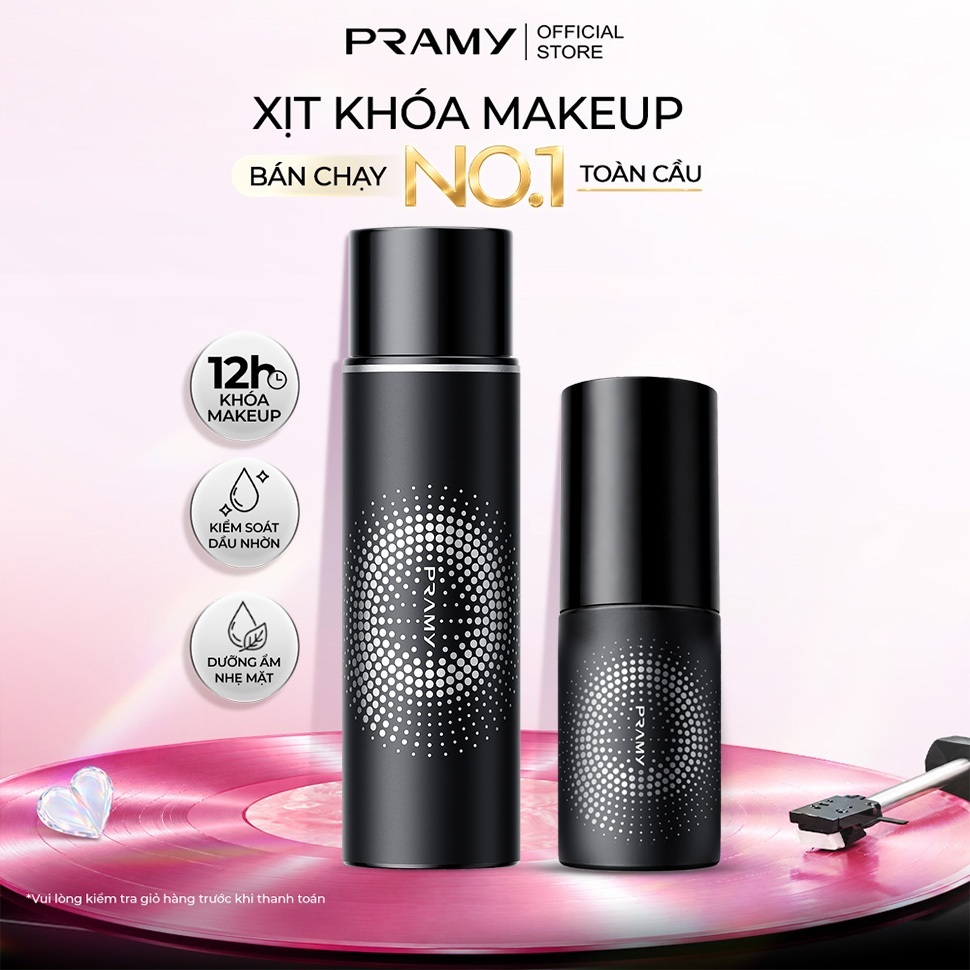 [COMBO] PRAMY Xịt Cố Định Lớp Nền Cấp Ẩm Kiềm Dầu Phù Hợp Mọi Loại Da