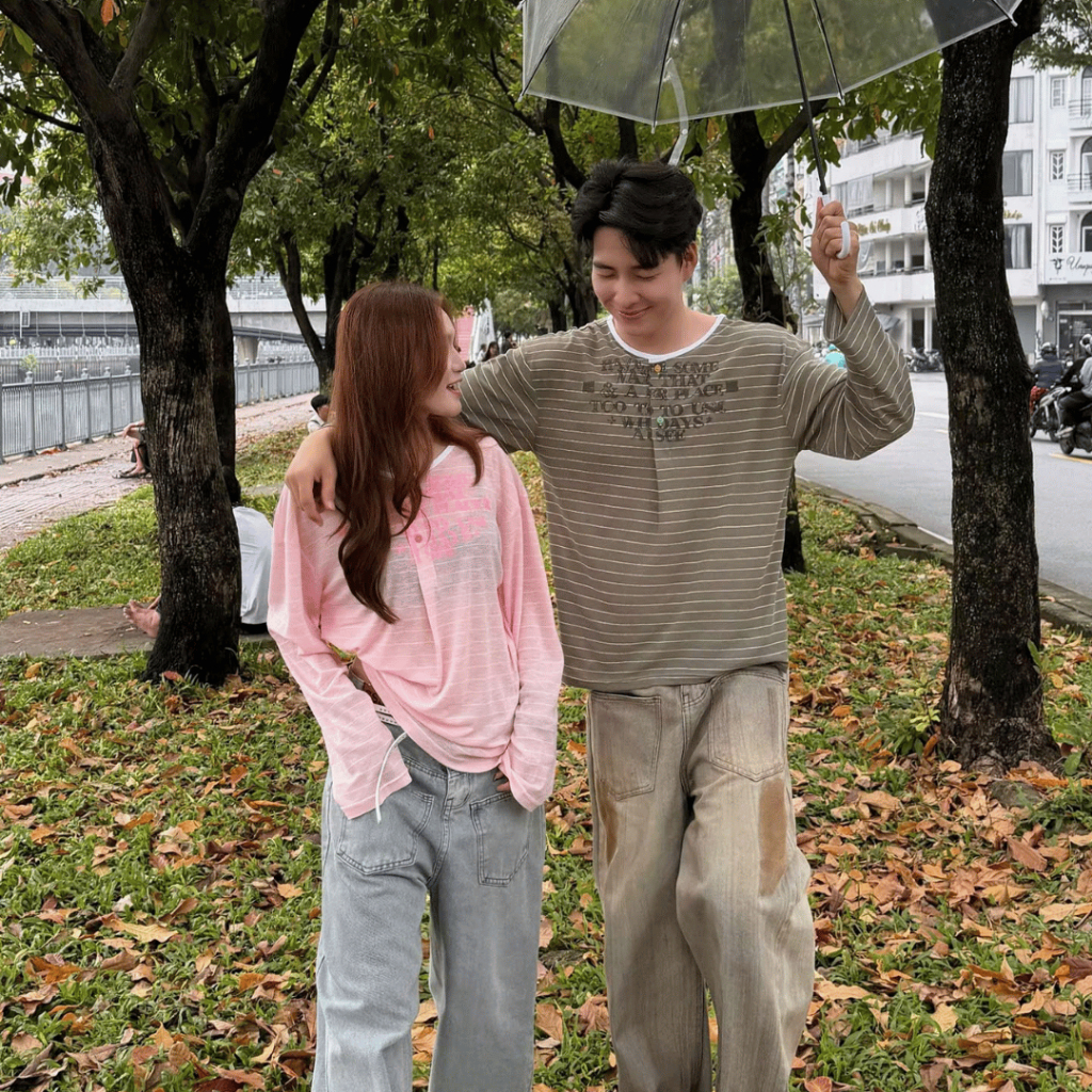 Áo Thun Giấy Sọc Tay Dài Phối Cúc Cổ Viền Free Size Form Rộng Thoáng Mát Unisex Nam Nữ SSSTORE.Aesthetic TEE 12 | BigBuy360 - bigbuy360.vn