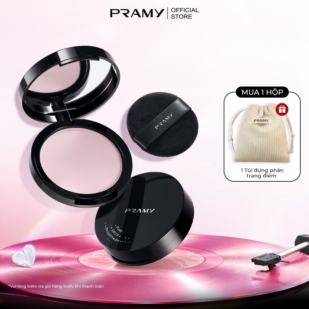 Phấn Phủ Nén Hiệu Chỉnh Sắc Da Tươi Tắn Nhung Mịn PRAMY Sheer Velvet Mist Pressed Powder 8G