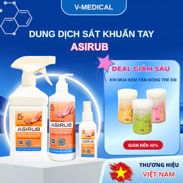 Nước rửa tay khô ASIRUB 500ml - Dung dịch sát khuẩn tay, ngăn ngừa vi khuẩn, dưỡng ẩm da tay