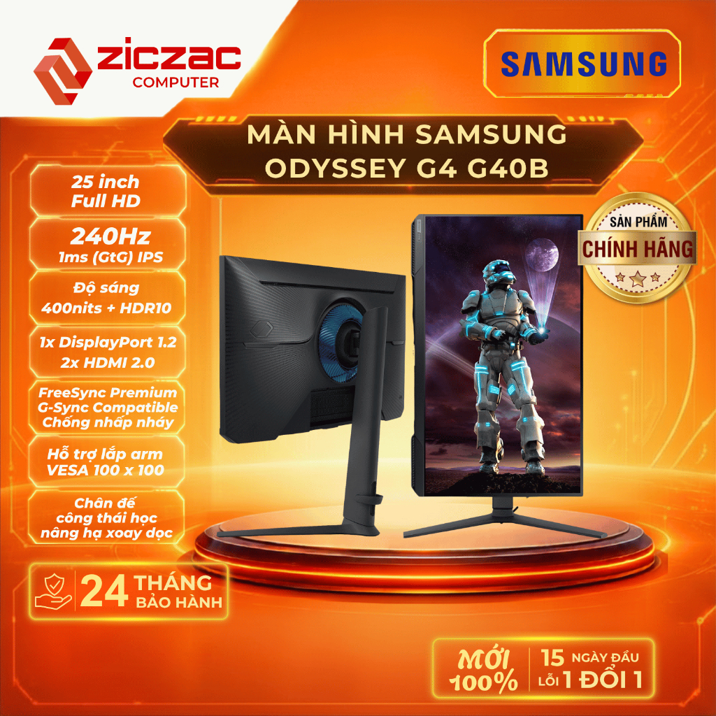 [Hỏa tốc HN] Màn hình Samsung Odyssey G4 G40B 25" / 27" 240hz 1ms IPS Full HD - Chính hãng