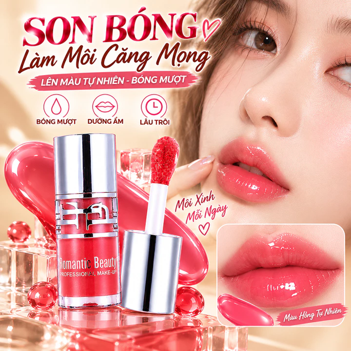 Son Bóng Son Tint Bóng Lip Gloss 6 Màu Hiệu Ứng Môi Căng Mọng Bóng Mượt Lên Màu Tự Nhiên Dưỡng Ẩm Môi