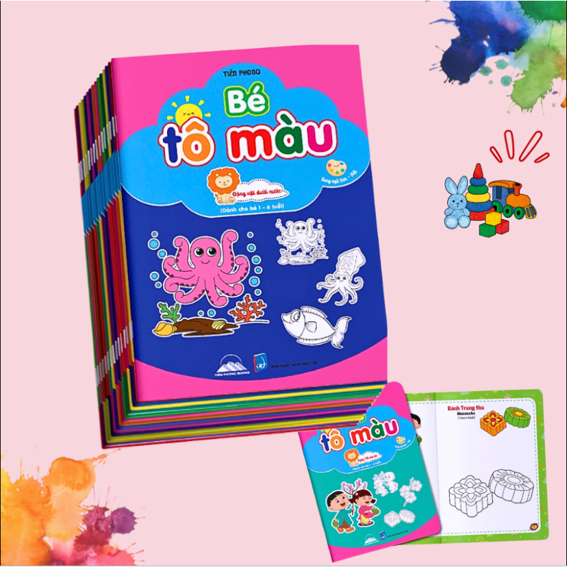 Sách - Combo 10 Cuốn Bé Tô Màu - Song Ngữ Anh - Việt Cho Bé