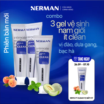 Gel vệ sinh nam giới Nerman IT CLEAN hương vị hoa quả 100ml/chai