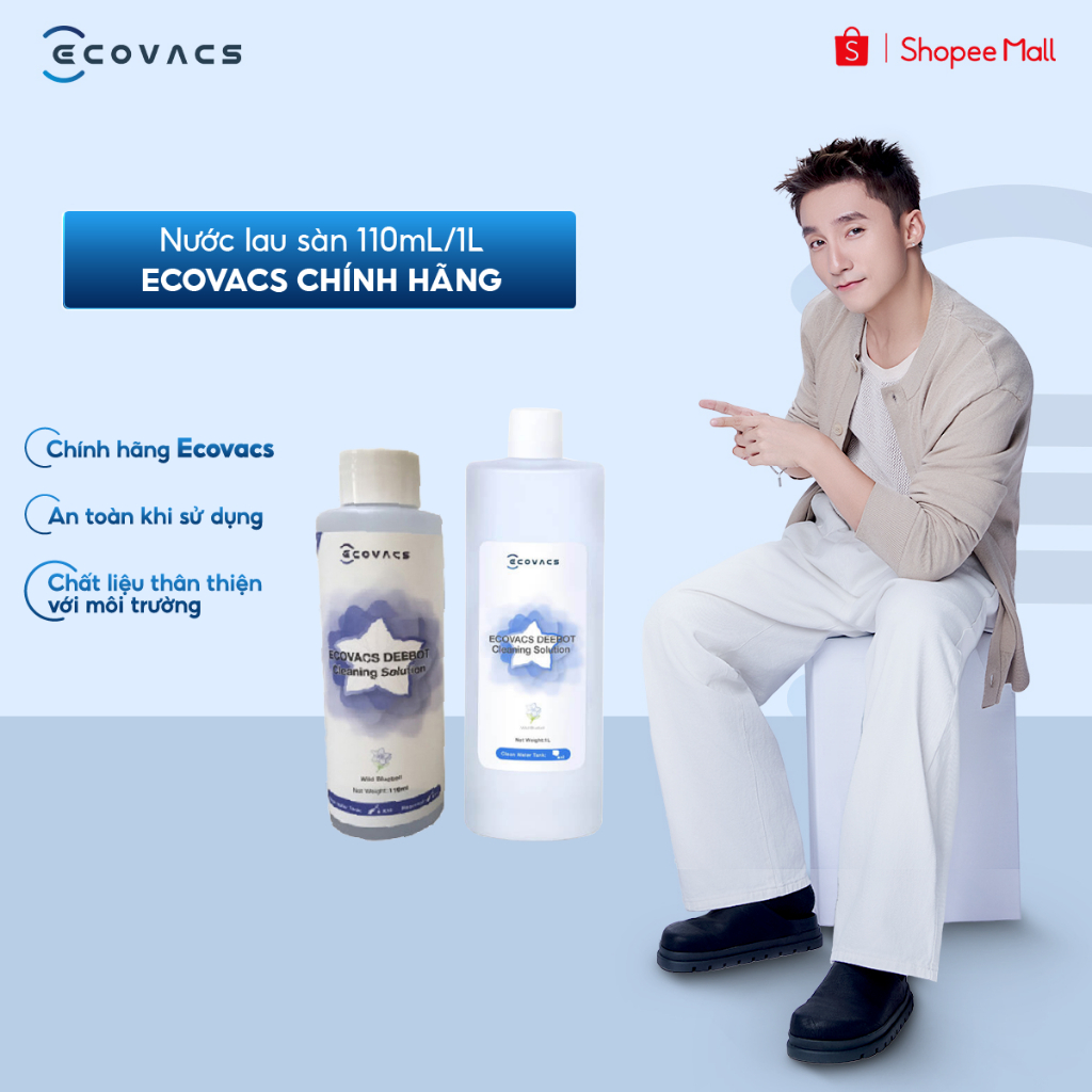 [Mua 4 nls 110ml tặng 1 nls 110ml] Nước lau sàn Ecovacs 110ml/ 1L chính hãng - Nước lau sàn chuyên dụng cho robot