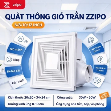 Quạt Hút thông gió âm tường, âm trần các loại