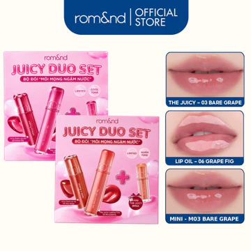 [Rom&nd] Bộ 3 Son Môi Romand Juicy Duo Set (The Juicy Tint + Juicy Lip Oil + Mini The Juicy) Cool Tone & Warm Tone