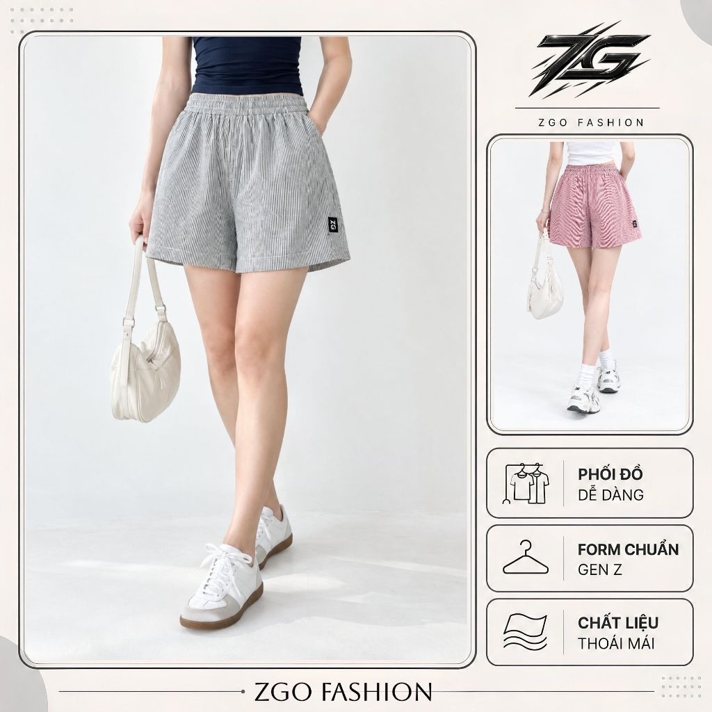 Quần mặc nhà unisex vải oxford cao cấp họa tiết kẻ sọc form ống rộng thoải mái QZG05