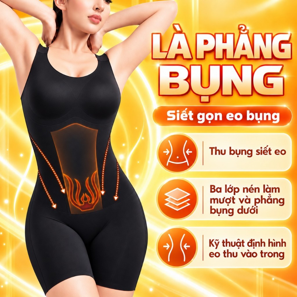 Áo Gen Ma Thuật Tạo Dáng Đẹp Định Hình Ép Bụng Mạnh – Nâng Mông Tạo Dáng Bodysuit Đồ định hình liền thân không lộ viền