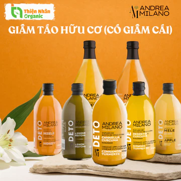 Giấm Táo Detox Hữu Cơ Có Giấm Cái Milan ANDREA MILANO Organic Apple Cider Vinegar With The Mother