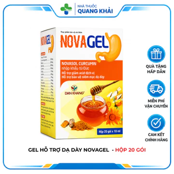 Gel Dạ Dày Novagel Dân Khang - Hỗ Trợ Trào Ngược, Hạn Chế Ợ Chua, Ợ Nóng, Dịu Dạ Dày, Hộp 20 Gói