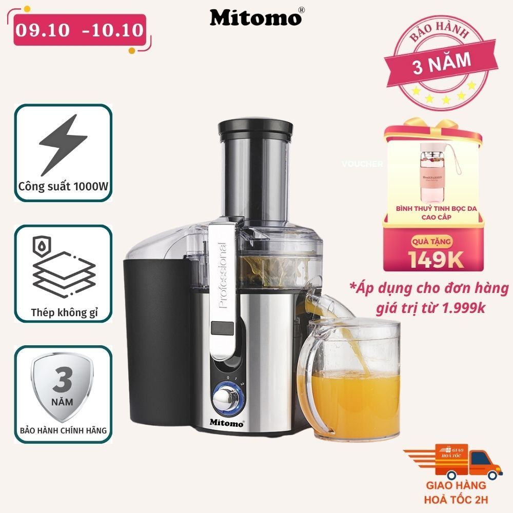 Máy ép trái cây công nghiệp Mitomo KJ-3057, 1000W chuyên dụng cho quán kinh doanh nước ép - Hàng chính hãng