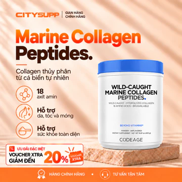 Codeage Bột Collagen Marine Collagen Peptides (450g) Bổ Sung Collagen Thủy Phân | CitySupp