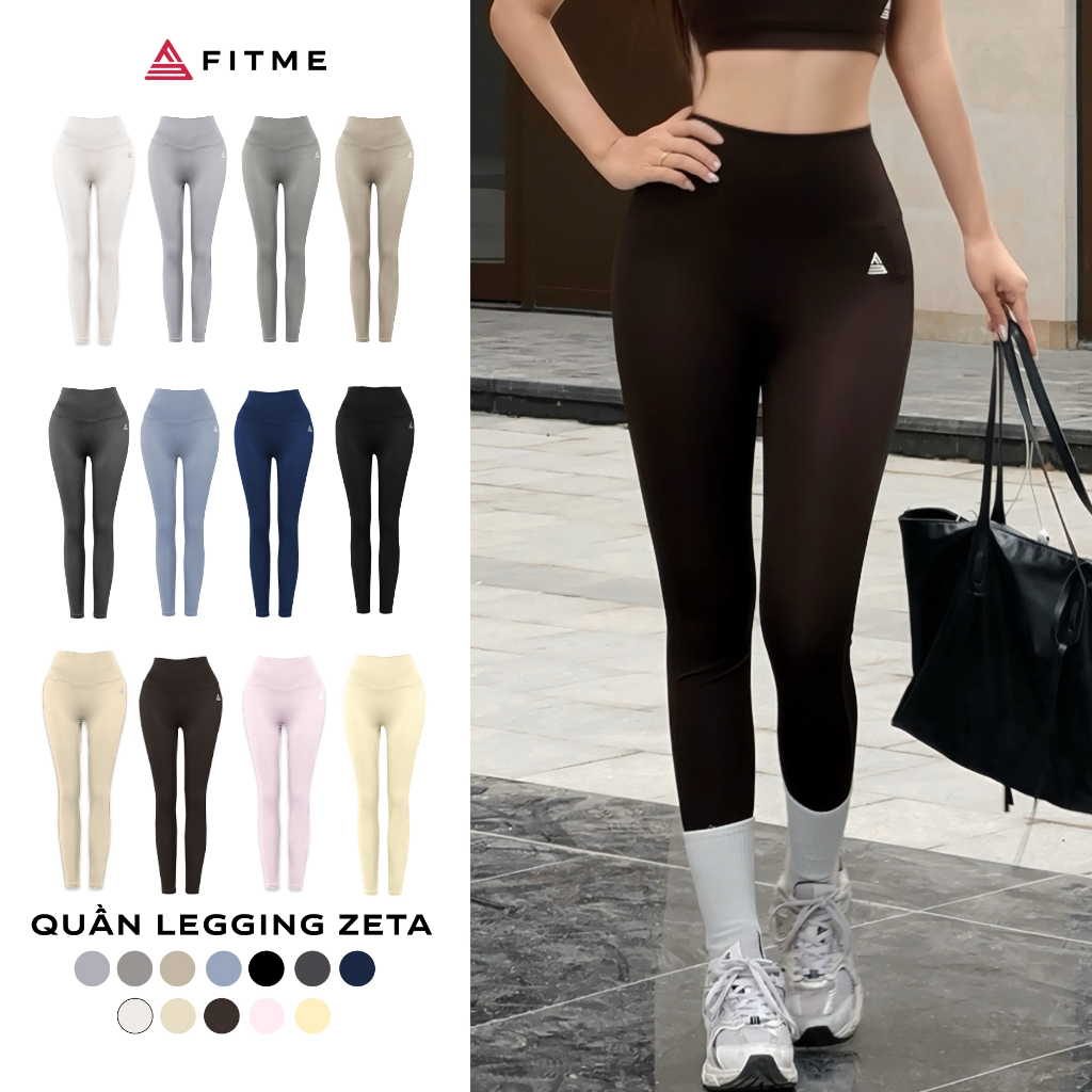 Quần legging tập yoga Fitme Zeta cạp cao 2 lớp
